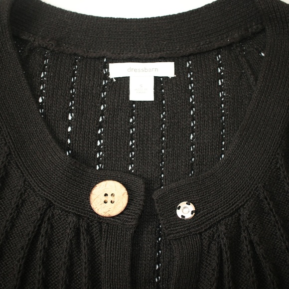 Dressbarn Black Short Sleeve Knit Sweater Cardigan - Picture 7 of 8